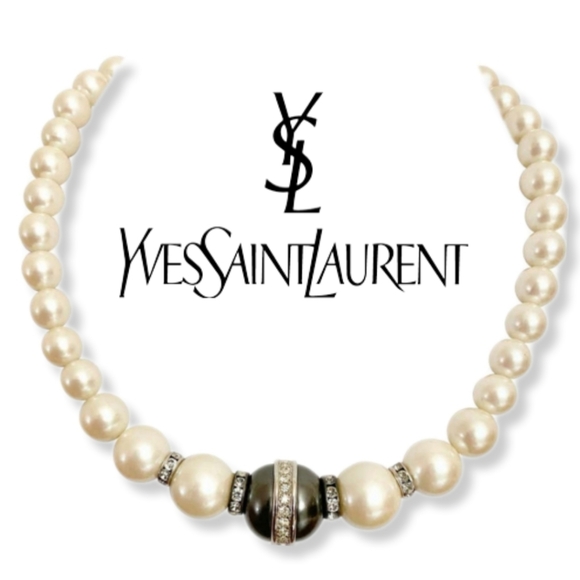 1980s Yves Saint Laurent Pearl Necklace - Picture 1 of 6